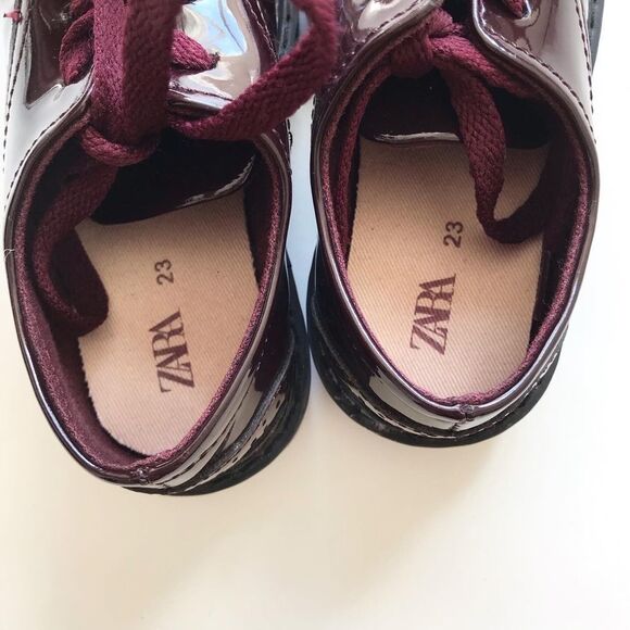 ZARA maroon brogue shoes EUC  size 23(7) - Picture 5 of 7